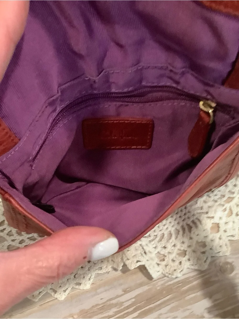 Vintage Cole Haan Marabelle Double Flap Red Leather Crossbody
